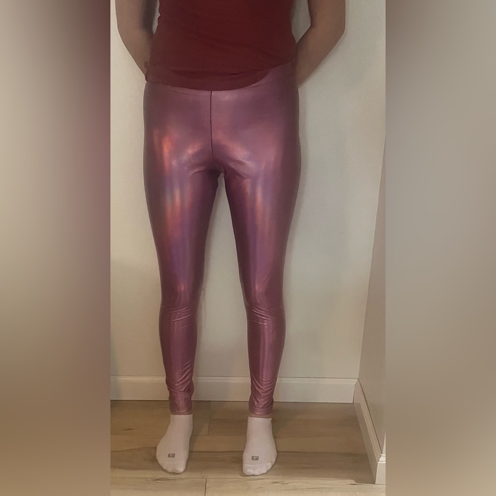 Women’s Pink Metallic Leggings